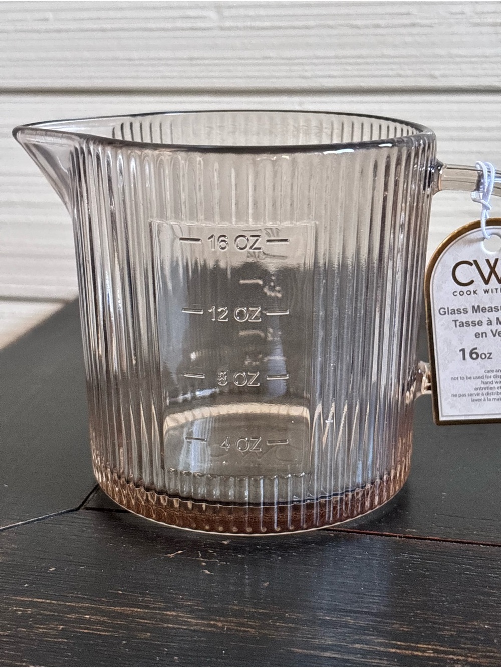 CWC Cook With Color Brown Ribbed Glass Measuring Cup 16oz ~ 2 Cups NEW - Picture 3 of 11